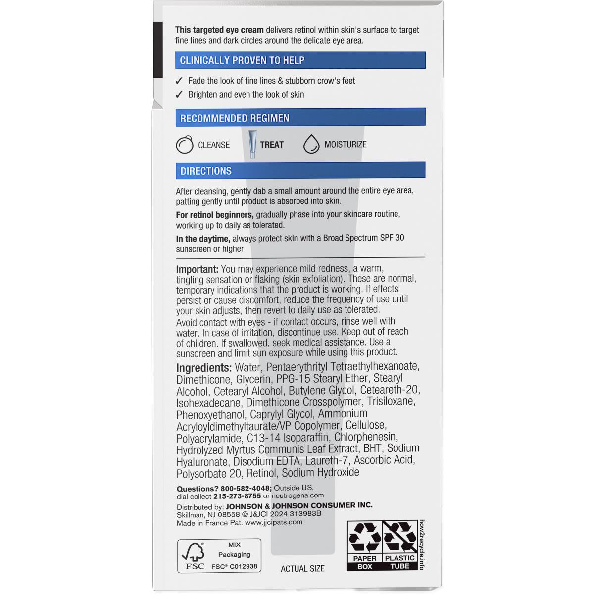 Neutrogena Rapid Wrinkle Repair retinol Eye Cream - BeHope