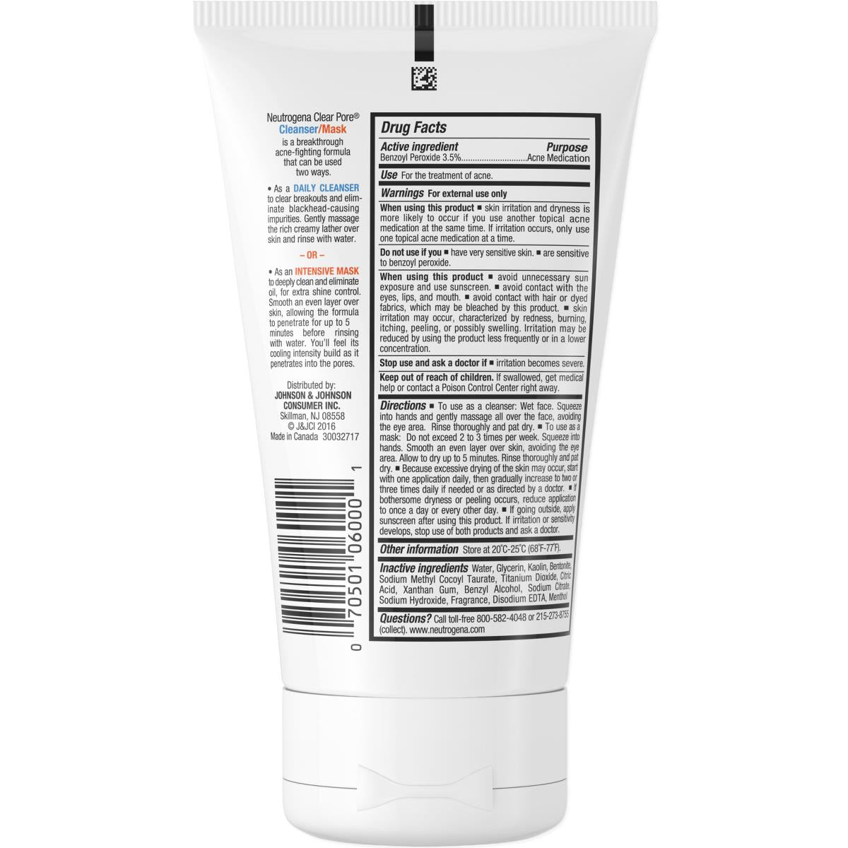 Neutrogena Clear Pore Cleanser / Mask
