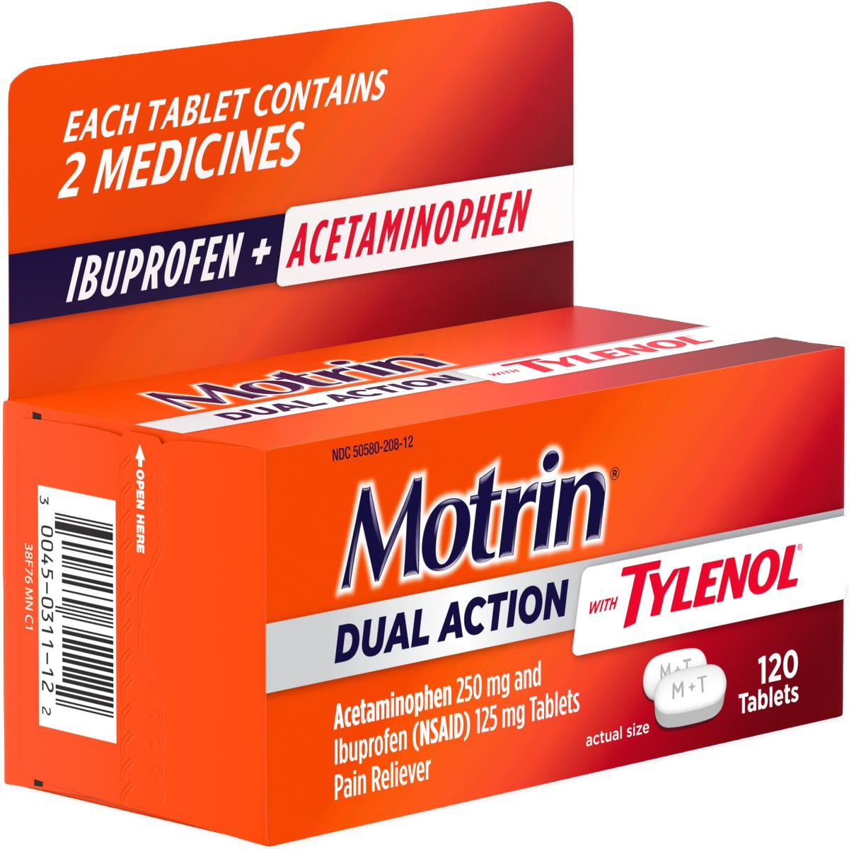 Motrin Dual Action With Tylenol Pain Reliever Tablets - BeHope