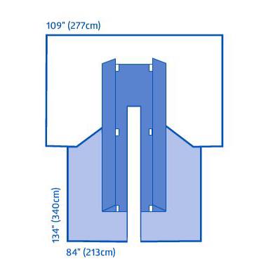 Cv Split Surgical Drape With Clear Anesthesia Screen - BeHope