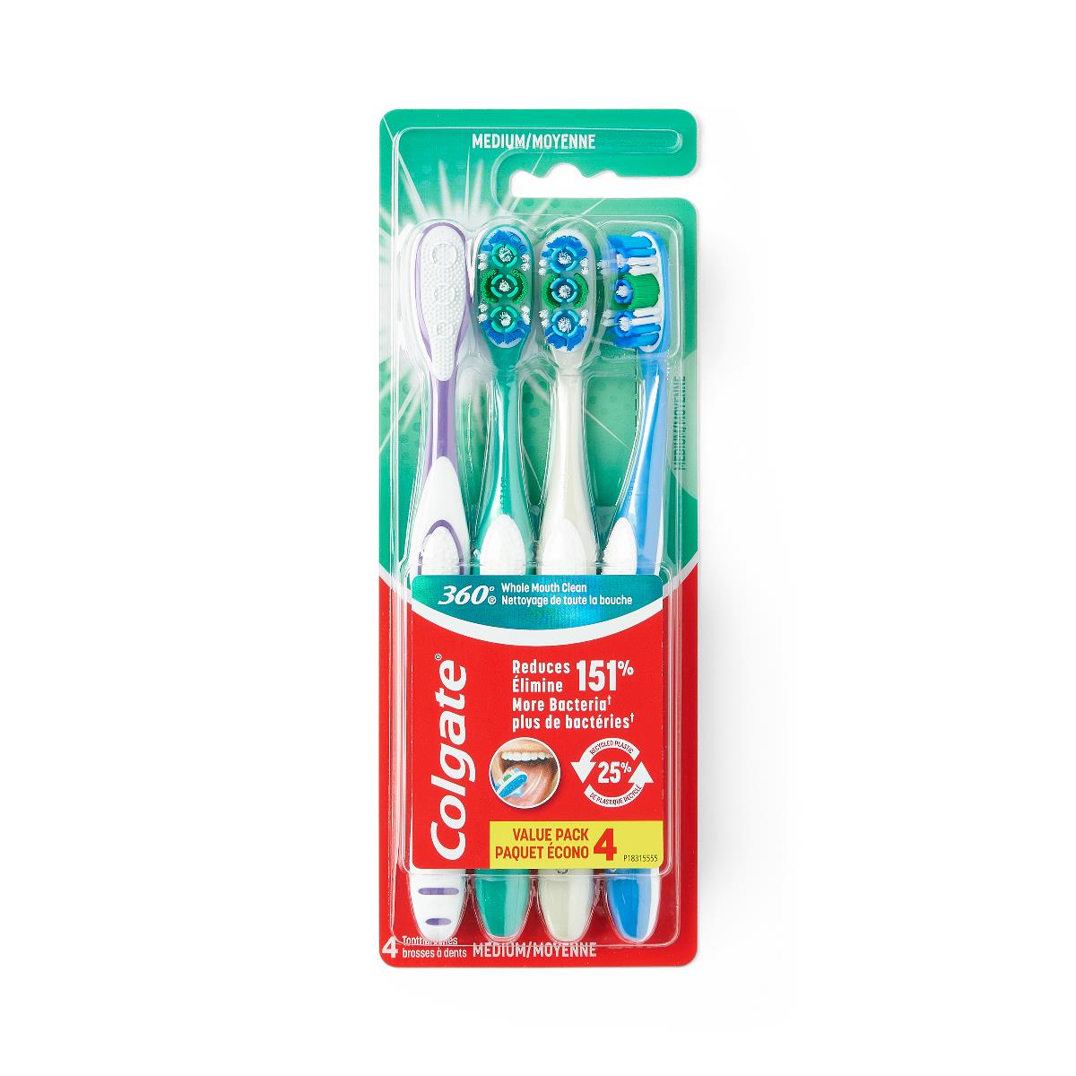 Colgate 360 Toothbrush with Tongue and Cheek Cleaner