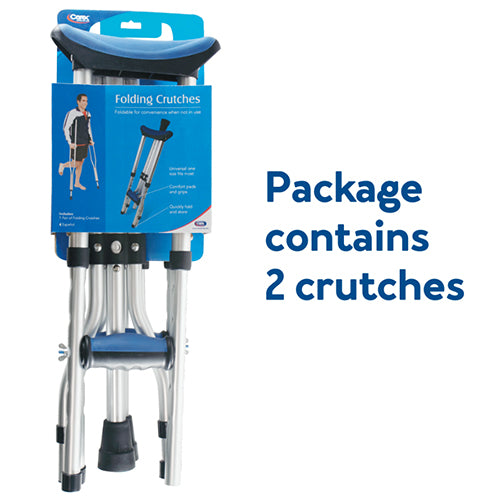 Carex Folding Crutches Pair Universal Size - BeHope
