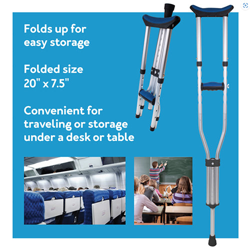 Carex Folding Crutches Pair Universal Size - BeHope