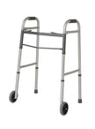Medline Two-Button Folding Walkers with 5" Wheels - BeHope