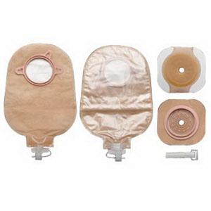 New Image 2-piece Urostomy Kit With Flextend Barrier - Cut-to-fit 1 3/4" Flange <1 1/4" Stoma, Clear Pouch & Drain Tube Adapter, Box of 5