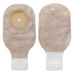 Premier One-piece Drainable 12" Ostomy Pouch Flat Flexwear Barrier - Lock'n Roll Closure, Tape, Filter, Pre-cut 2-1/2", Box of 10