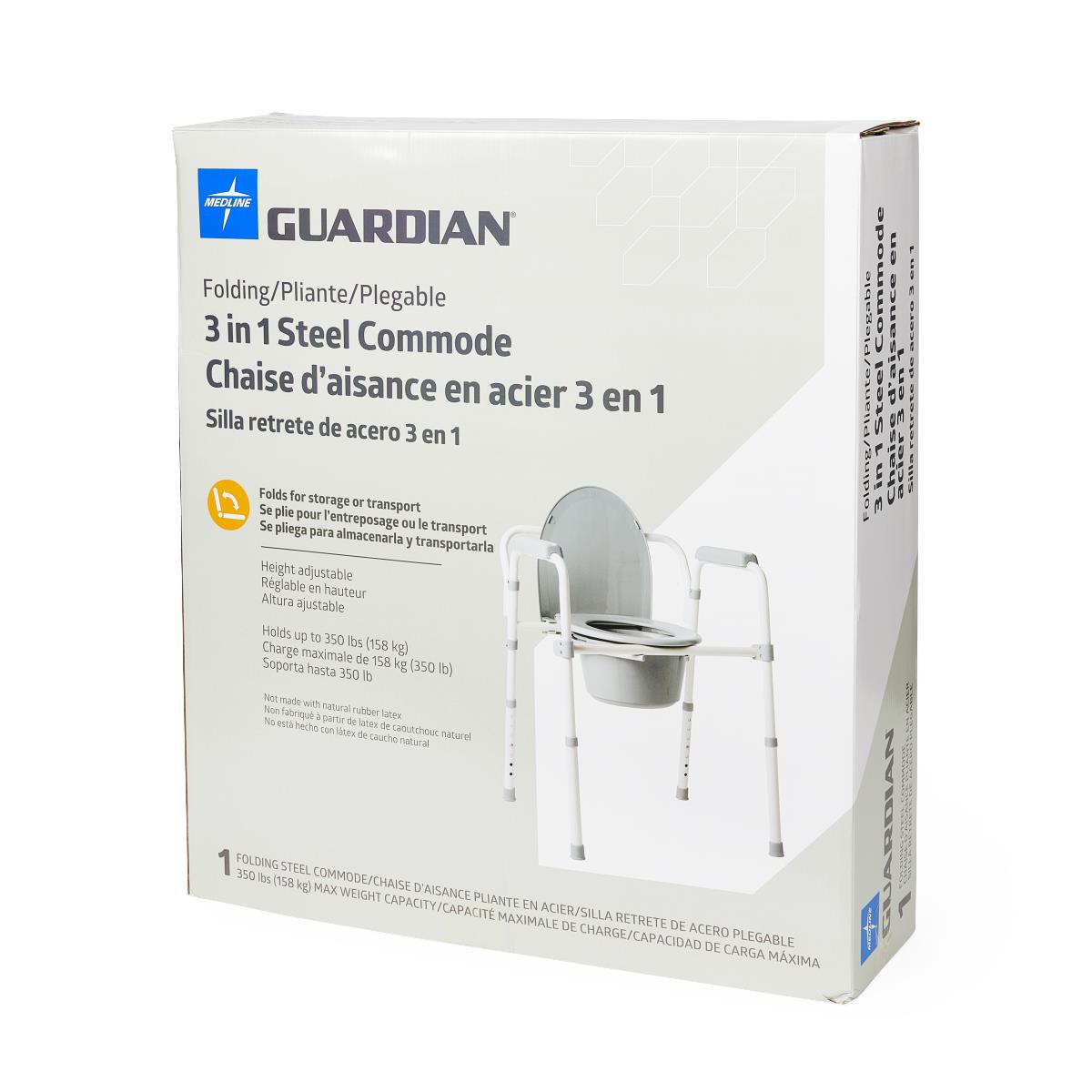 Medline Standard Steel Commode, top-down view of the comfortable seat.