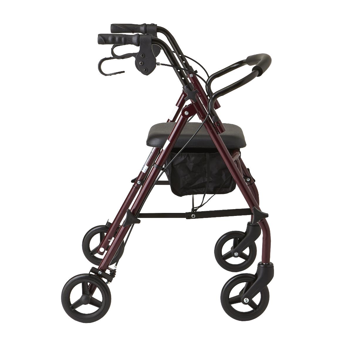 Medline Basic Steel Rollator, rear view showing backrest and stability.