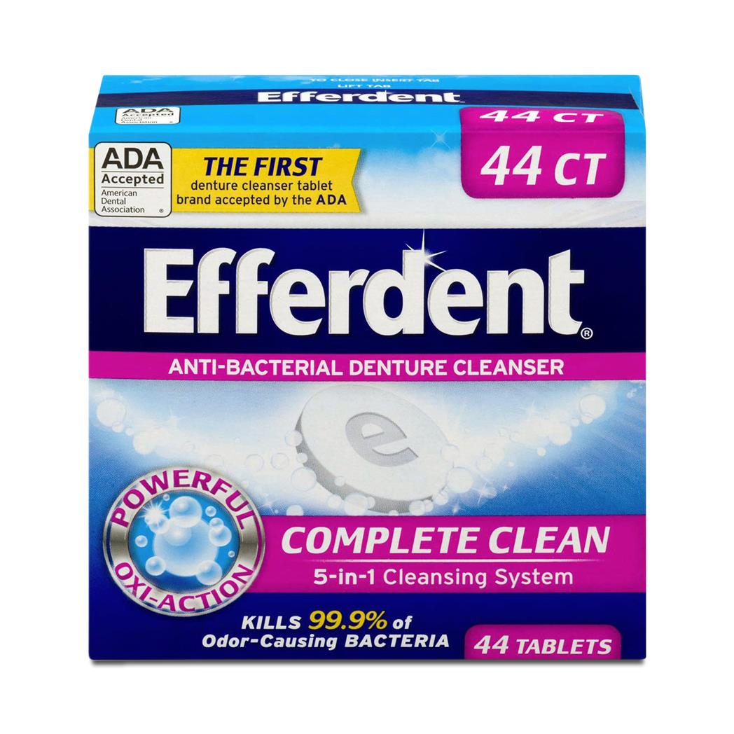 Efferdent Complete Clean Antibacterial Denture Cleanser Tablets - BeHope