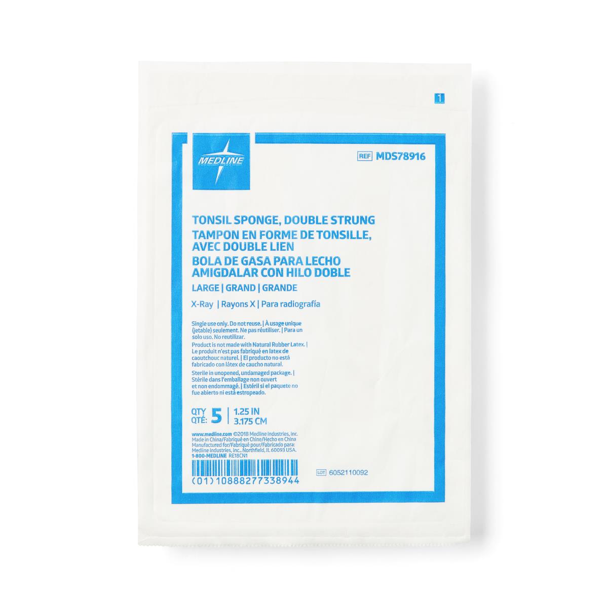 Medline X-Ray Detectable Tonsil Sponges