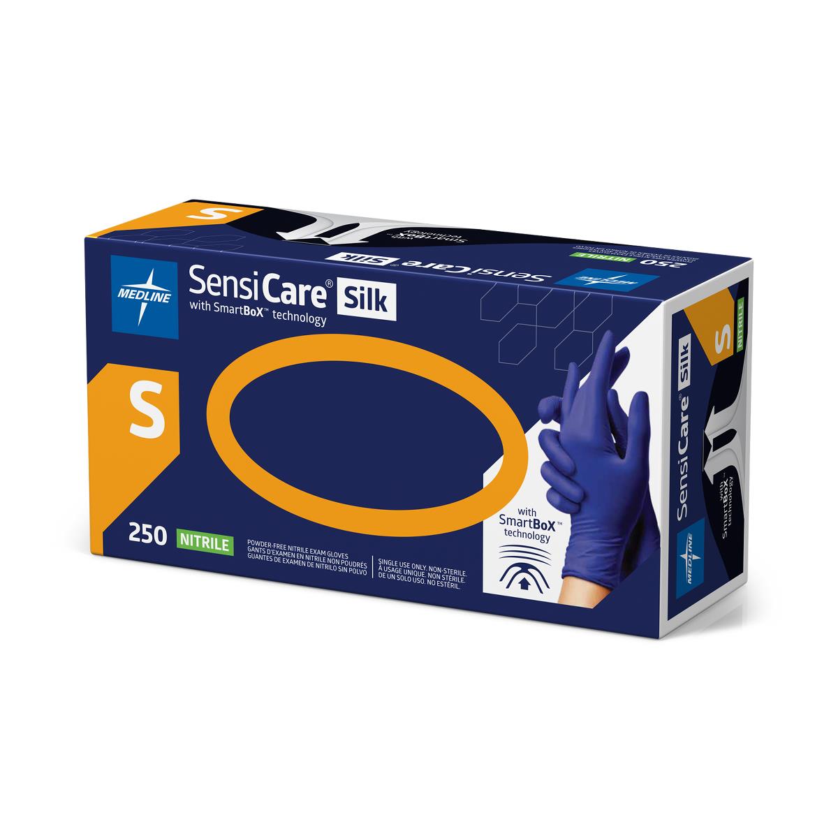 SensiCare Silk Powder-Free Nitrile Exam Gloves with SmartBox Design