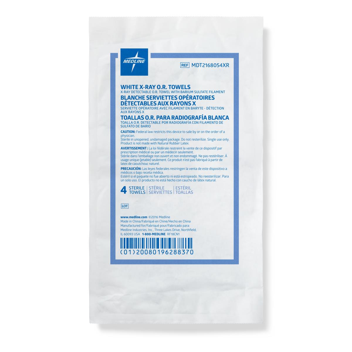 Medline Sterile Disposable X-ray Detectable OR Towels