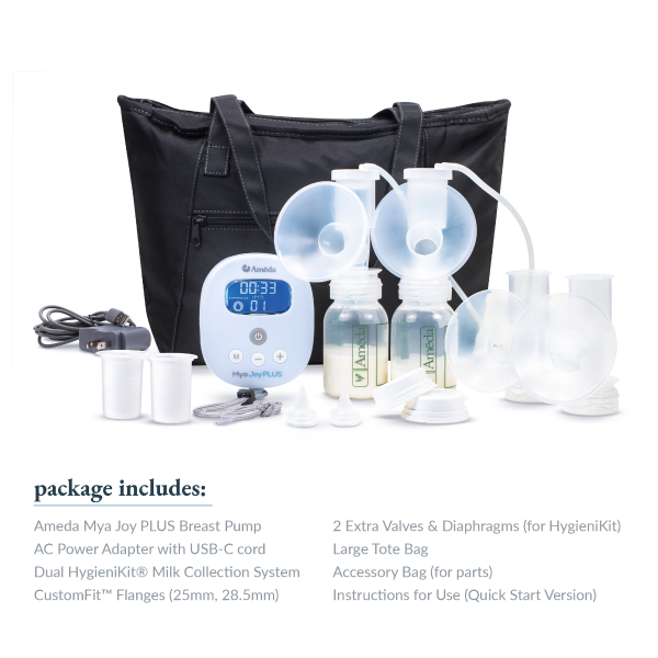 Efficient Double Electric Breast Pump Kit Ameda® Mya™ Joy Plus - BeHope