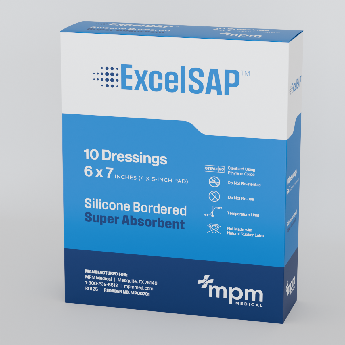 Super Absorbent Dressing Excelsapâ„¢ 6.7 X 7.2 Inch Sacral - Behope