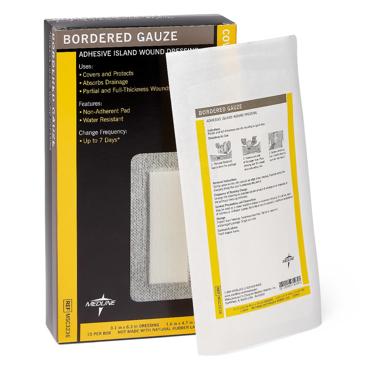 Medline Bordered Gauze Adhesive Island Wound Dressings - BeHope