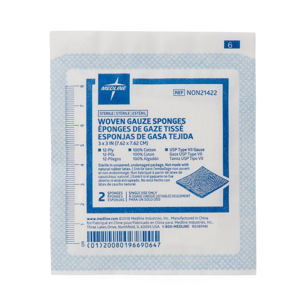 Medline Sterile 100% Cotton Woven Gauze Sponges - BeHope