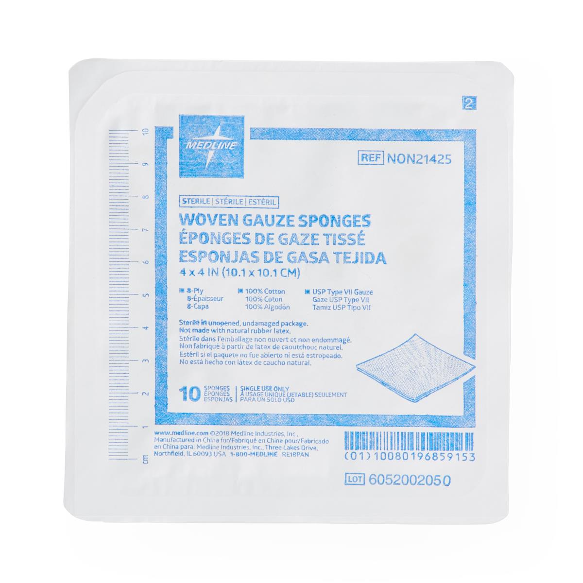 Medline Sterile 100% Cotton Woven Gauze Sponges - BeHope
