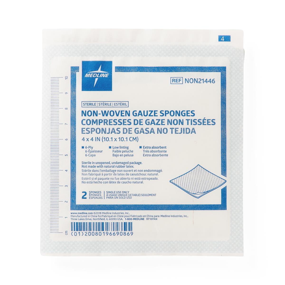 Medline Standard Sterile Nonwoven Gauze Sponges - BeHope