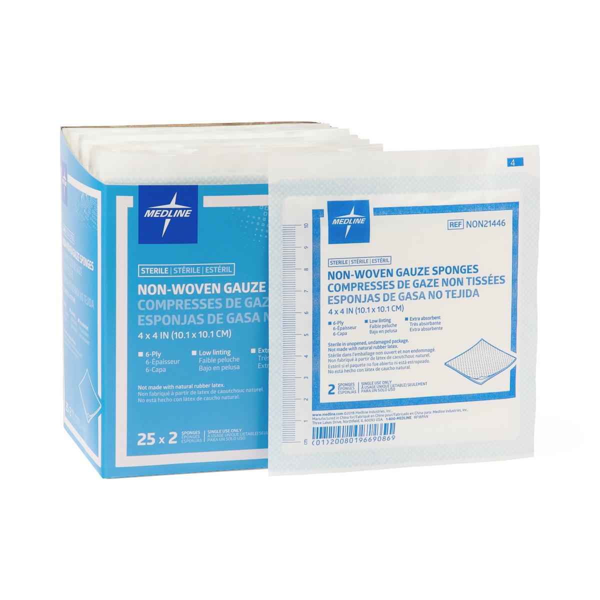 Medline Standard Sterile Nonwoven Gauze Sponges - BeHope