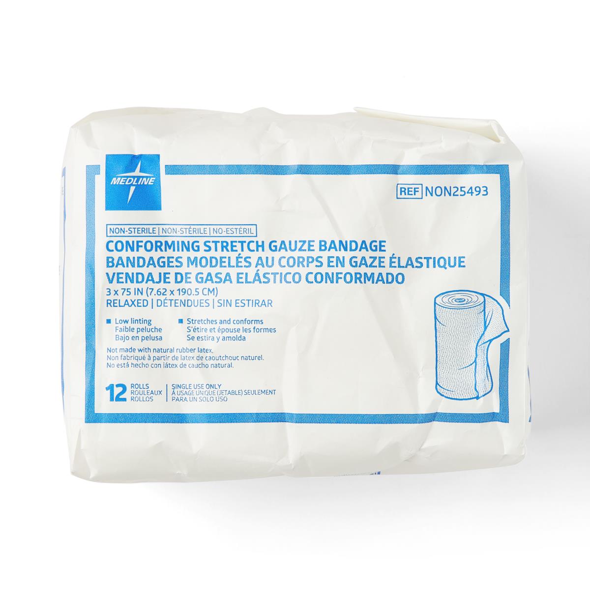 Medline Nonsterile Conforming Stretch Gauze Bandages