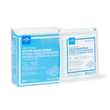 Medline Sterile 100% Cotton Drain Sponge - BeHope