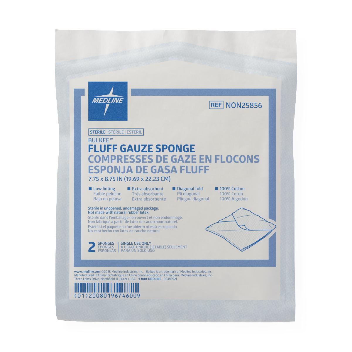 Medline Sterile Bulkee II Extra Absorbent Super Fluff Sponge - BeHope