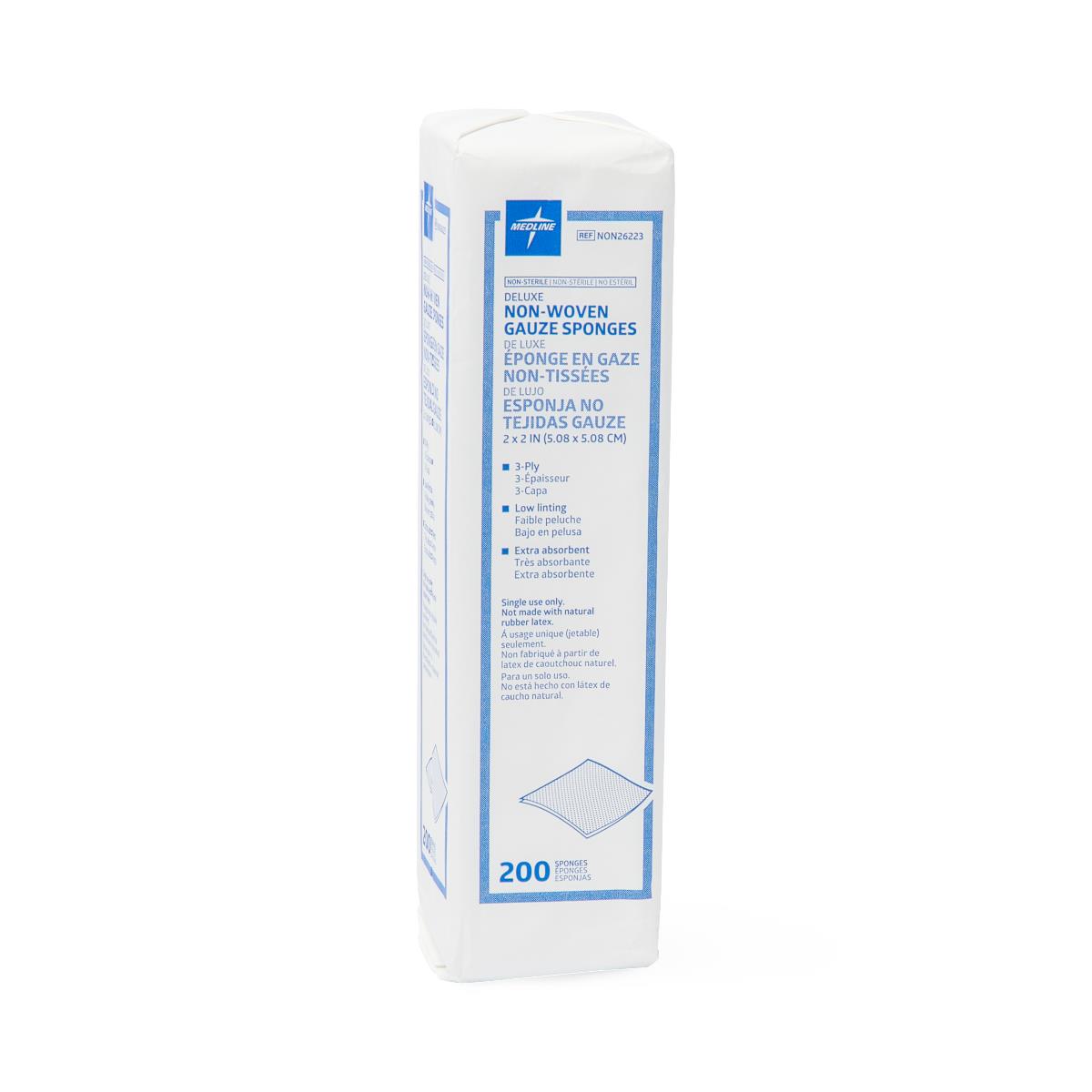 Medline Deluxe Nonsterile Nonwoven Gauze Sponges