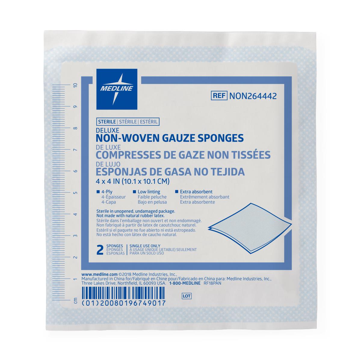 Medline Deluxe Sterile Nonwoven Gauze Sponges - BeHope