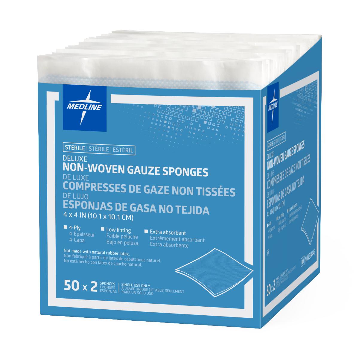 Medline Deluxe Sterile Nonwoven Gauze Sponges - BeHope