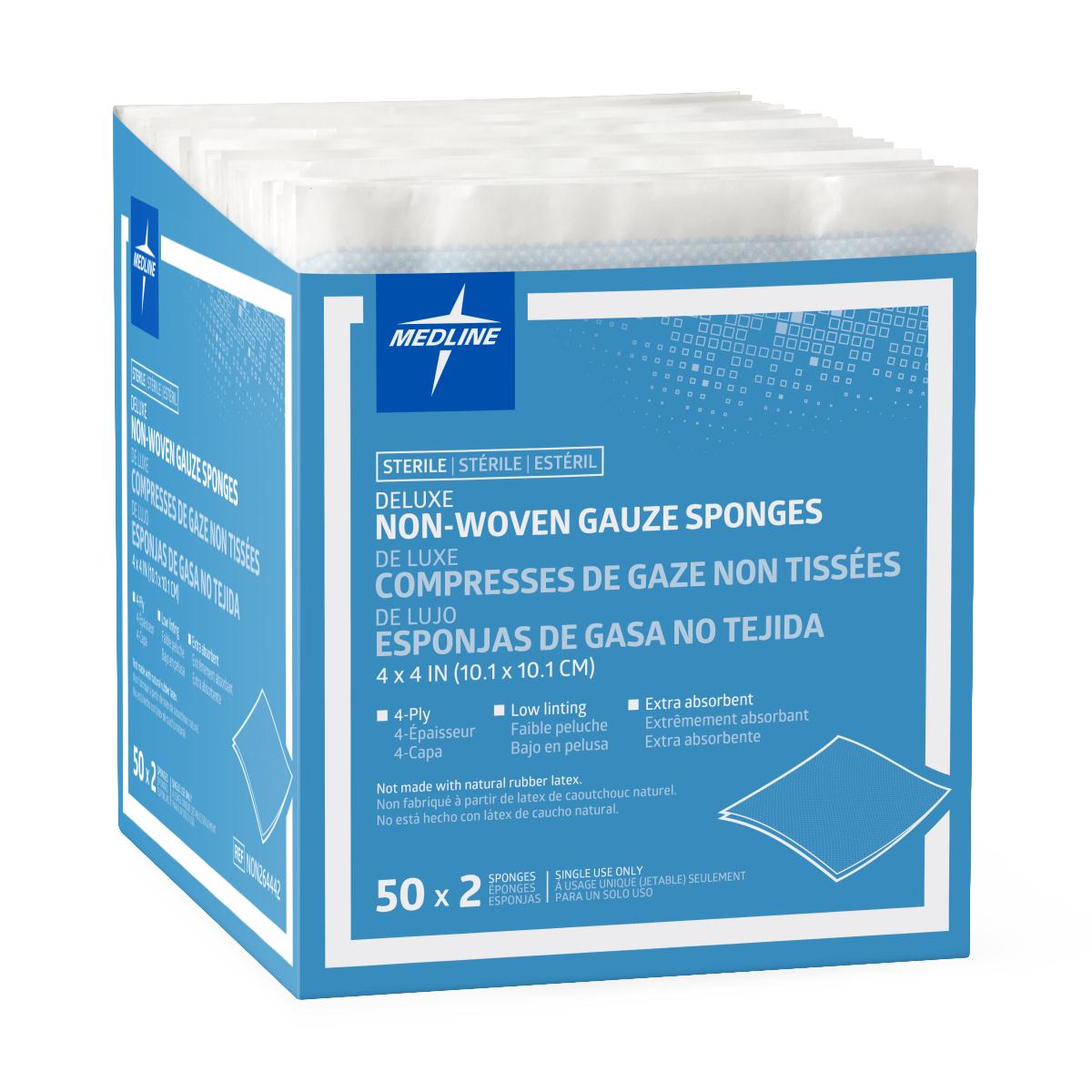 Medline Deluxe Sterile Nonwoven Gauze Sponges - BeHope