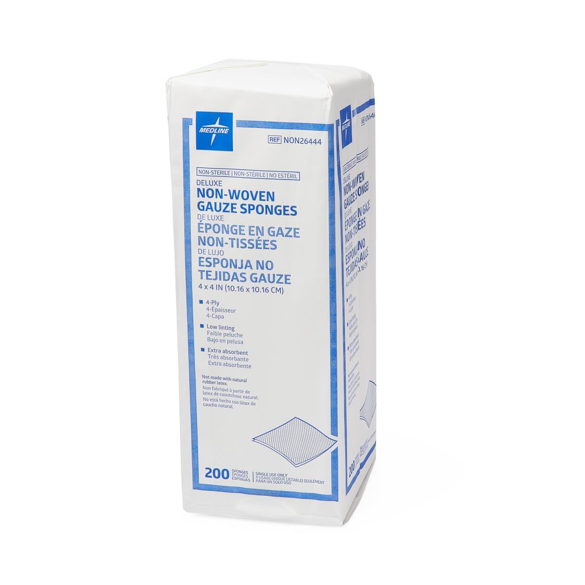 Medline Deluxe Nonsterile Nonwoven Gauze Sponges