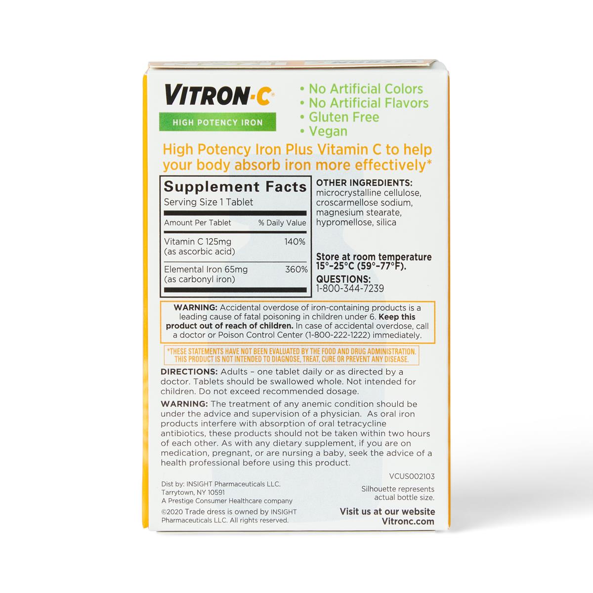Vitron-C High-Potency Iron Dietary Supplement Plus Vitamin C