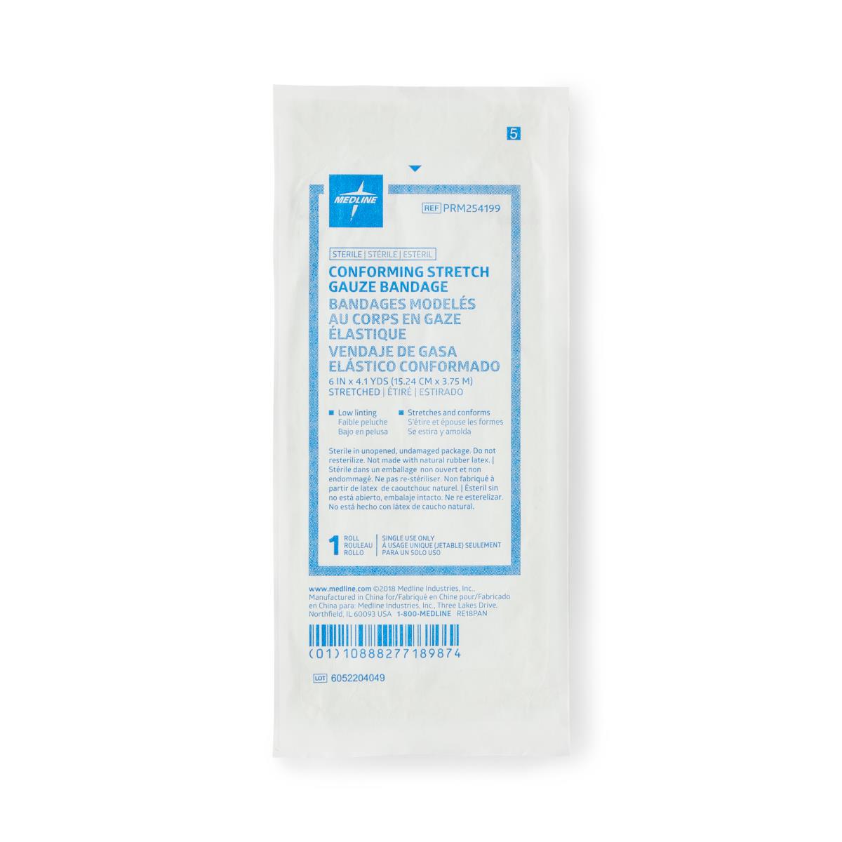 Medline Sterile Conforming Stretch Gauze Bandages