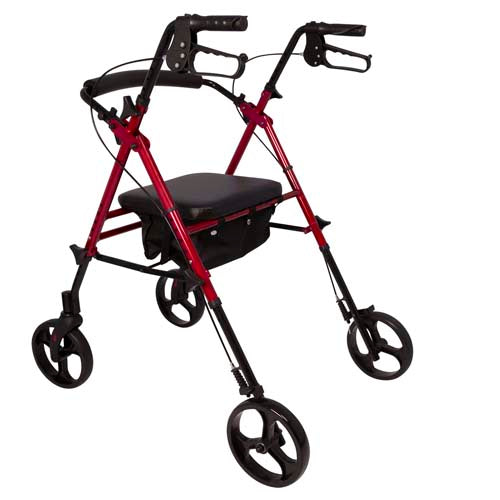 Rollator Aluminum Height Adjustable Burgundy - BeHope