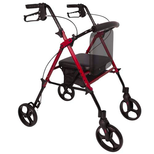 Rollator Aluminum Height Adjustable Burgundy - BeHope