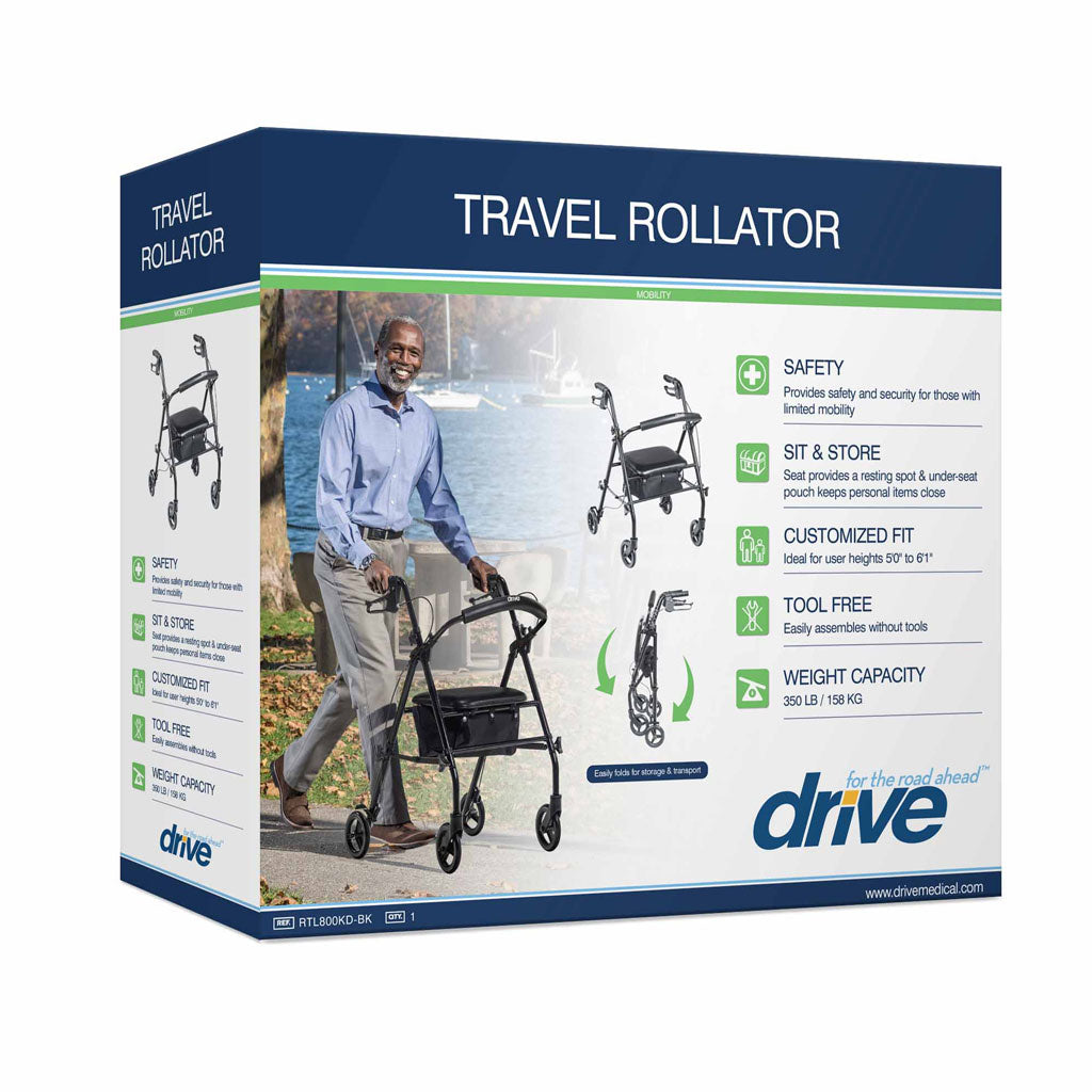 Travel Rollator, Black -BeHope