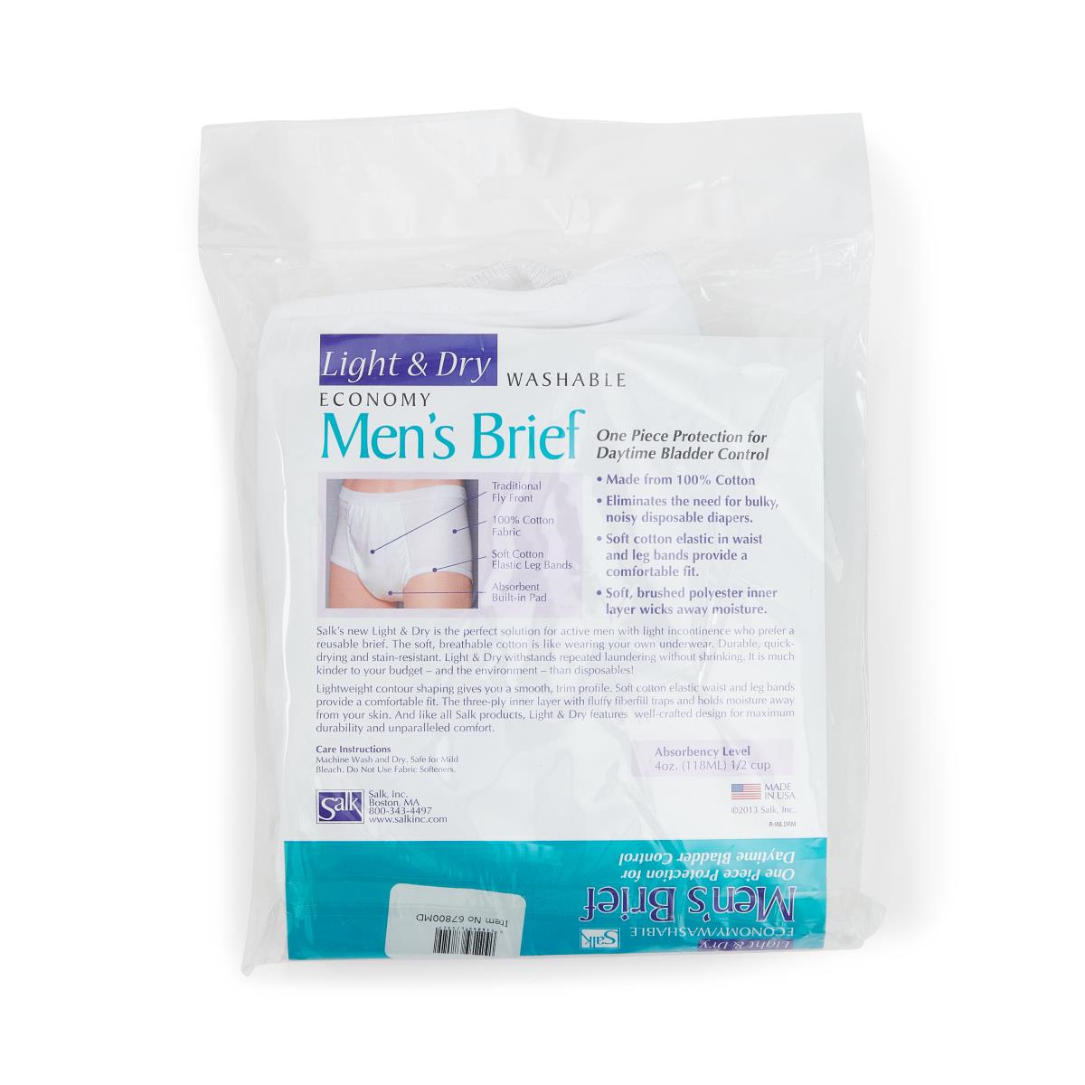 Salk Light And Dry Men's Washable Cotton Briefs - BeHope