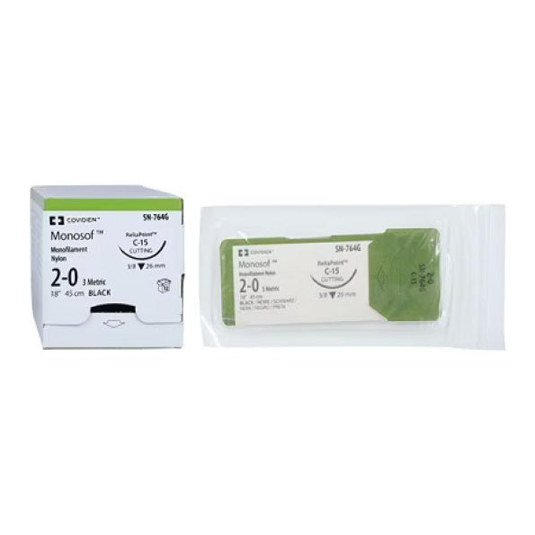 Nonabsorbable Dermalon™ Monofilament Nylon Suture with Needle - BeHope