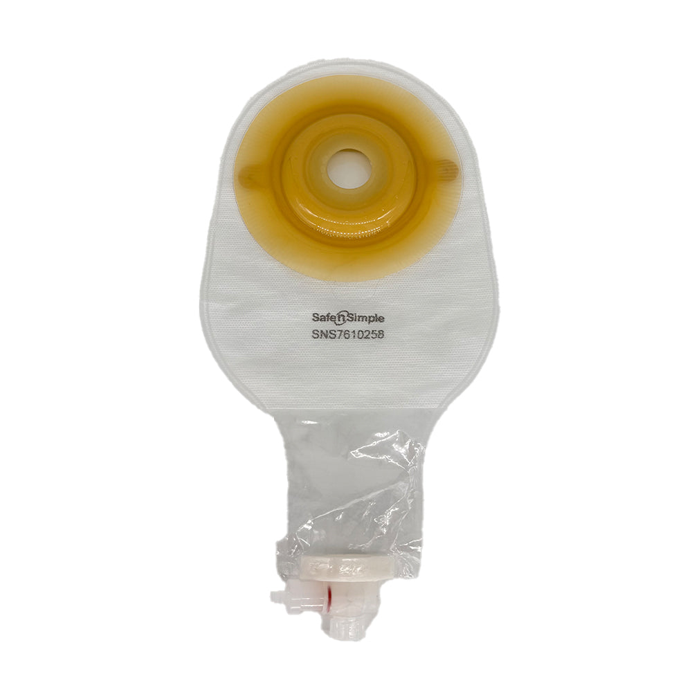 Urostomy Pouch Safe N Simple™ One-piece System 9 Inch Length Convex, Pre-cut Drainable - Behope