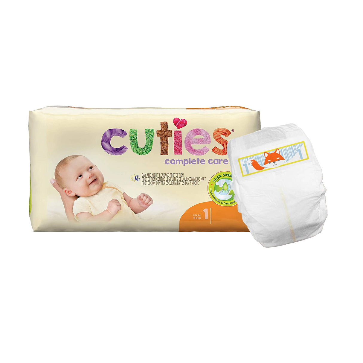 Unisex Baby Diaper Cuties® Complete Care Size 1 Disposable Heavy Absorbency - BeHope