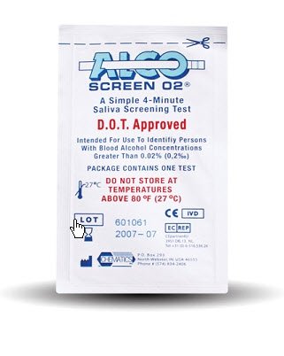 Drugs of Abuse Test Kit Alco-Screen 02® Alcohol Screen 24 Tests CLIA Waived - BeHope