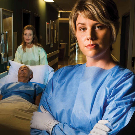 Protective Procedure Gown Halyard Tri-Layer Large Yellow NonSterile AAMI Level 1 Disposable - BeHope