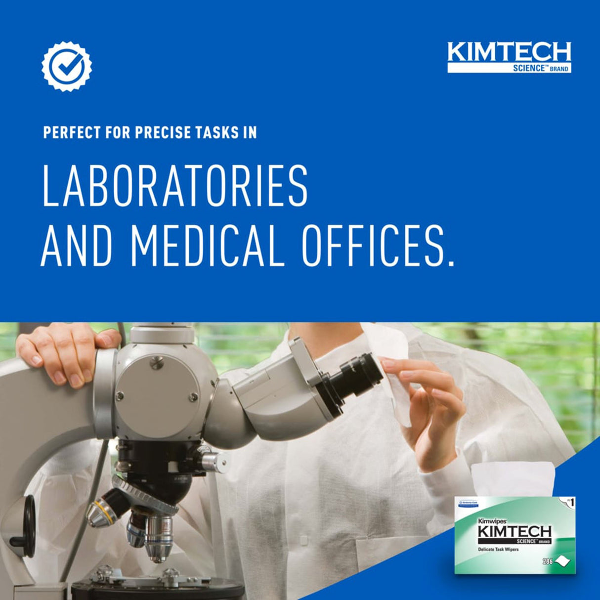 Delicate Task Wipe Kimtech Science™ Kimwipes™ Light Duty 286 Count Dispenser Box 4 X 8-1/5 Inch NonSterile Disposable - BeHope