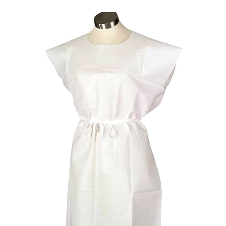 Patient Exam Gown Medium White Disposable - BeHope