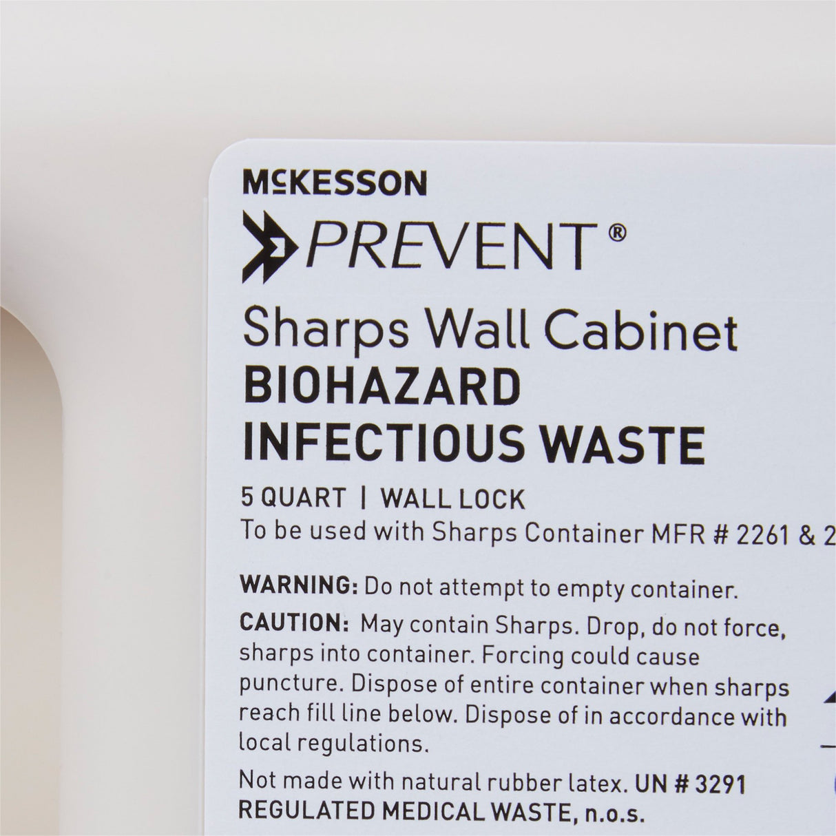 Sharps Container Cabinet / Wall Enclosure McKesson Prevent® High Impact Polystyrene Wall Mount Locking - BeHope