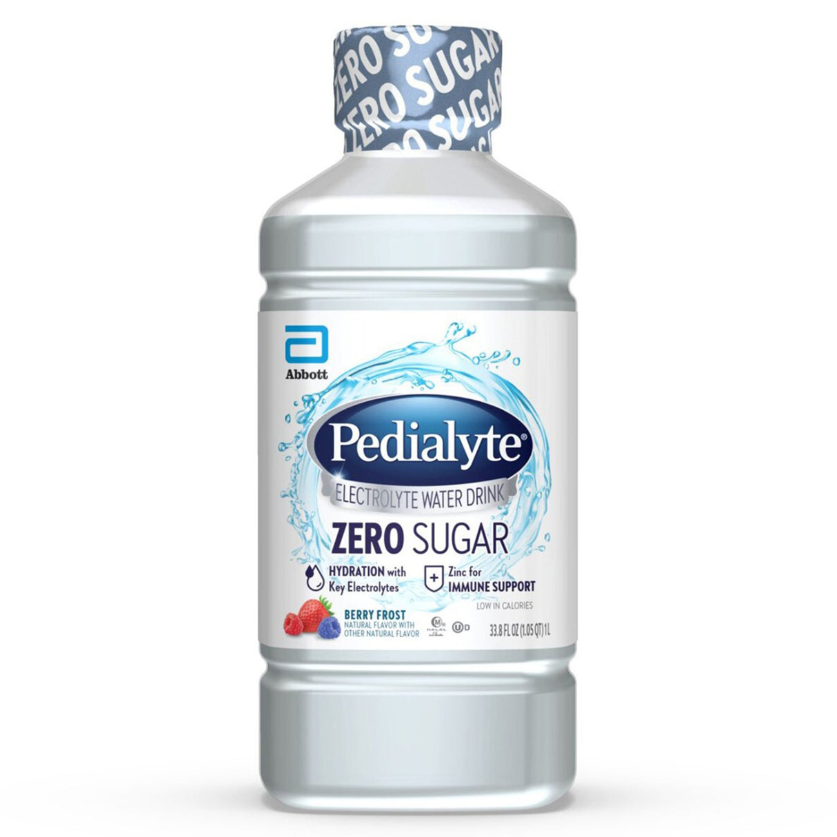 Oral Electrolyte Solution Pedialyte® Zero Sugar Berry Frost Flavor 33.8 oz. Electrolyte - BeHope