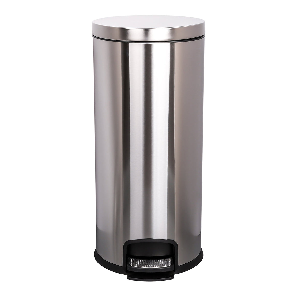 Trash Can McKesson 32 Quart / 8 gal. Silver Metal Round - BeHope