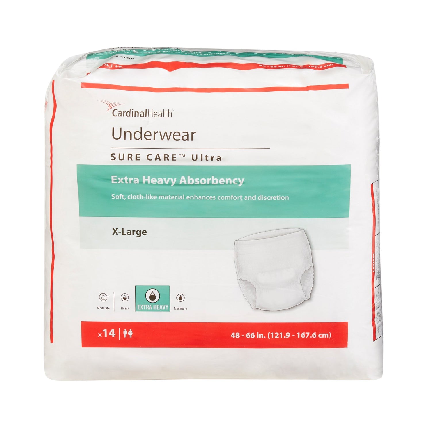Unisex Adult Absorbent Underwear Sure Care Ultra Pull On with Tear Away Seams X-Large Disposable Heavy Absorbency - BeHope