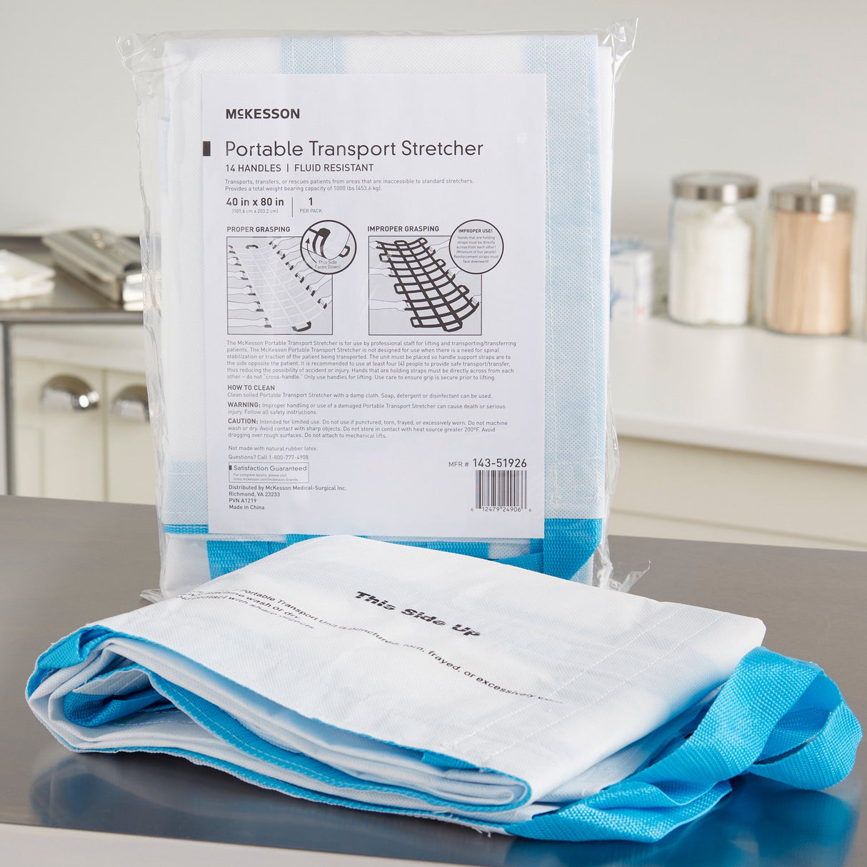 Transfer Sheet McKesson White 40 X 80 Inch 14 Handles - BeHope