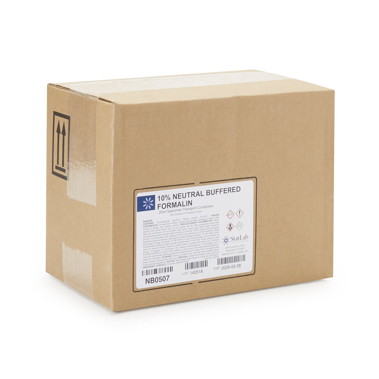 Prefilled Formalin Container StatClick™ 10 mL Fill in 20 mL (0.67 oz.) Screw Cap Warning Label NonSterile - BeHope